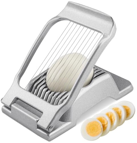 BIBURY Eierschneider aus Edelstahl, Robuster Aluminium Schneider für Eier, Eischneidewerkzeug, Egg Slicer Einzeln Gespannte Edelstahldrähte Pilze, Erdbeeren, Weiches Obst, Spülmaschinenfest