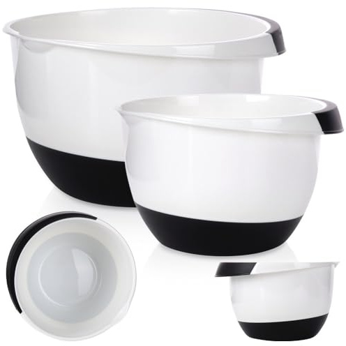Excellent Housware Rührschüssel Set 3,5 & 2,0 Liter - Schüsseln mit Stoppboden für sicheren Halt - Schüsselset zum Mischen & Verrühren - Schüssel Teigschüssel Kochschüssel