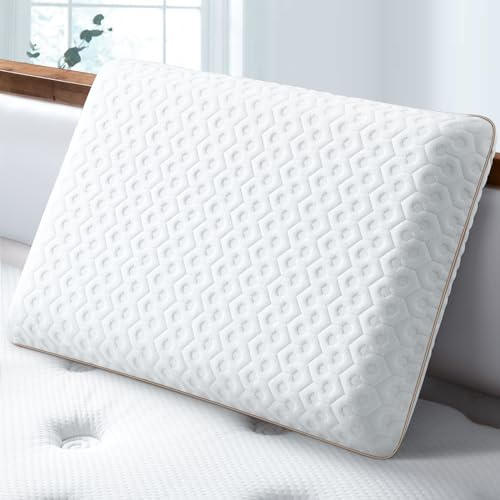 BedStory Gel Memory Foam Kissen 60x40, 8cm Höhe Mittelfest Kopfkissen für Seitenschläfer, Ergonomisches Kopfkissen mit abnehmbarem und waschbarem Bezug,Visco Kissen Öko-Tex Zertifiziert
