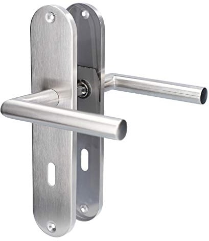 Alpertec 28015500 Edelstahl Conte-LS Renovierungsgarnitur für Zimmertüren Drückergarnitur Türdrücker Türbeschläge Neu