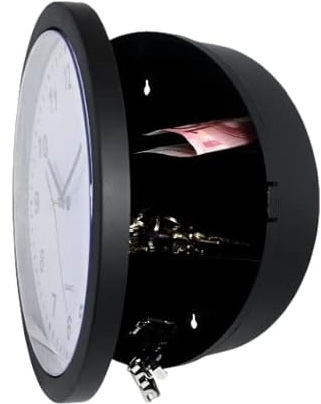 EKNA Versteck für Wertsachen - Dosensafe´s - Dosentresore (Uhr) | Funktionierende Wanduhr als Dosensafe für Geld Schmuck Uhren Schlüssel uvm.