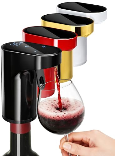 5-in-1 Elektrischer wein-dekanter & Liquor-Spender,Alkohol pourer-schwarz | Perfekt Geschenk für Feiertage und Geburtstage | Belüfter & Ausgießer mit 1-999ml Präzisionsdosierung | Weinliebhaberwählen