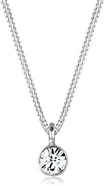 Elli Halskette Damen Basic Solitär mit Kristall in 925 Sterling Silber