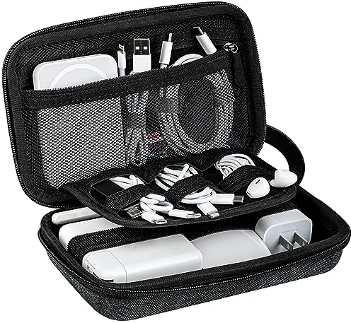JETech Reise Zubehör Organizer Tasche, Tragbare Elektronische Kabeltasche Gadget Tasche für MacBook Power Adapter, Kabel, Stylus Stift, SD Karte, Maus, Powerbank, USB-Stick