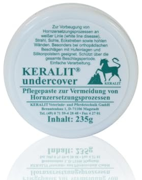 Keralit Undercover Hufpflegepaste – Langzeit Hufschutz bei Hornzersetzung & Strahlfäule | Für Beschlag mit Eisen, Platte & Silikon | Kurkuma & Rindenextrakte, 235 g