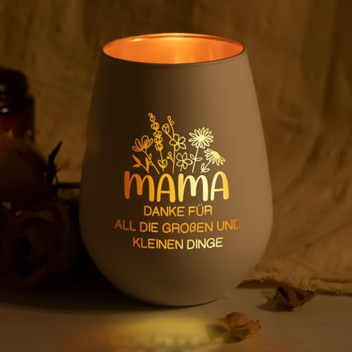 Craftique Geschenke für Mama - Windlicht mit Blumenmuster | Mama Geschenk, Geschenk Mutter Geburtstag, Geburtstagsgeschenk für Mutter, Bonusmama, Muttertagsgeschenk, Weihnachten