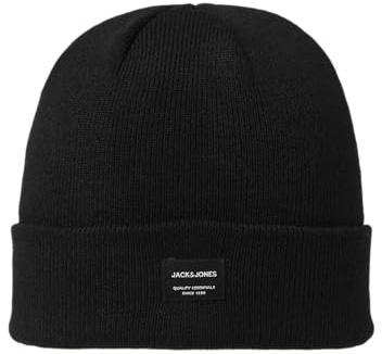 JACK & JONES Herren Strickmütze JJDNA Beanie NOOS 12092815, Einfarbig, Gr. One Size, Schwarz (Black)