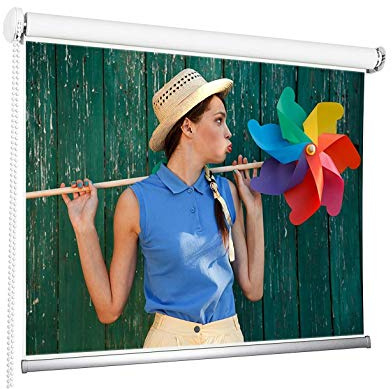 ROLLMAXXX Beamer Leinwand Rollo 200 x 157 cm – Format 4:3 | Projektionsleinwand für Heimkino, Büro & Schule, Beamerleinwand zum Aufrollen mit Wand- oder Deckenmontage