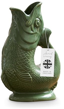 Wade WA967803GRN Original Gurgle Krug, Steingut, ikonisches britisches Erbe, hergestellt in Stoke-on-Trent, 1,2 l, Waldgrün