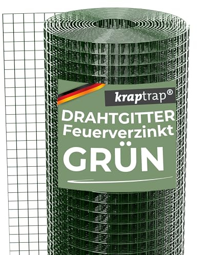 kraptrap® Volierendraht grün Drahtgitter I Käfigdraht Schweißgitter (1m x 25m)