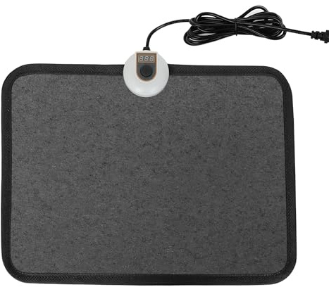 Elektro Fußwärmer 55W 230V, Steinoptik Heizfußsack mit 7 Heizstufen | Schwarz, Wasserabweisend, Rutschfest, Fußschalter, Auto-Off, Weiches Material, Für Alle Böden