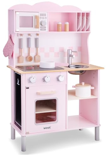 New Classic Toys 11067 Kochnische-Modern mit elektrischem Kochfeld-Klingt, 3+ years, Rosa