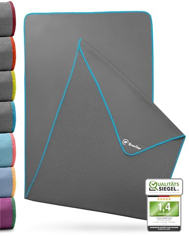 NirvanaShape Yoga Handtuch rutschfest | Hot Yoga Towel mit Antirutsch-Noppen | hygienische Yogatuch-Auflage für Yogamatte [ 185 x 63 cm ]
