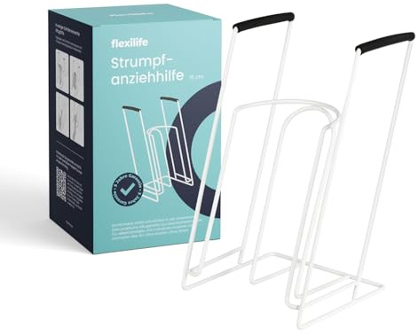 flexilife XXL Sockenanziehhilfe Strumpfanzieher Anziehilfe - Anziehhilfe für Strümpfe aus Metall (Ø 15 cm - Wadenumfang 43 cm oder größer)