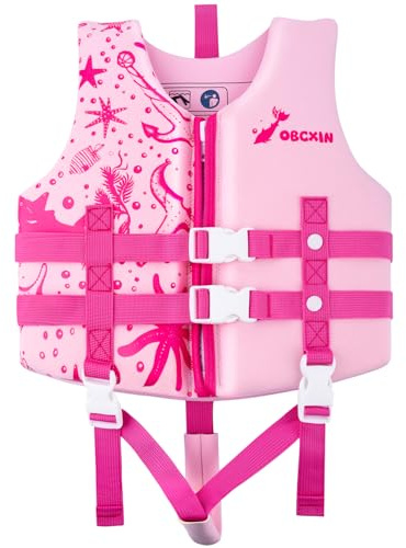 Schwimmweste Kinder - Schwimmhilfe für Jungen und Mädchen mit verstellbaren Schnallen & Doppelte Sicherheitsgurten, Kinder Schwimmweste Neopren 1.5-4 Jahre/10-18 Kg
