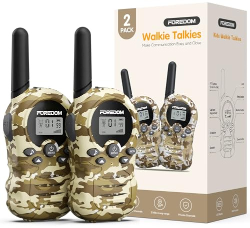FOREDOM Walkie Talkies für Kinder Walkie Talkies Funkgeräte Set Spielzeug für Jungen & Mädchen 3-12 Jahre, Geschenke Outdoor-Abenteuer – 2er Set
