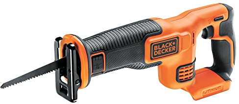 BLACK+DECKER Akku-Säbelsäge (18V, 22 mm Hublänge, max. 110 mm Schnitttiefe, flexibler Sägeschuh, ergonomische Griffgummierung, ohne Akku und Ladegerät) BDCR18N