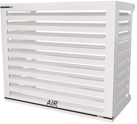 Box Air Klima Cover Clima Blade L Bianco – Abdeckung für Klimaanlage aus Aluminium‑Verbund, verstellbare INOX‑Halterungen, Wandmontage, Schutz für großes Außengerät