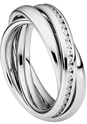 Heideman Ring Damen Trini aus Edelstahl Silber farbend poliert Damenring für Frauen Rollring Spielring Dreierring 60