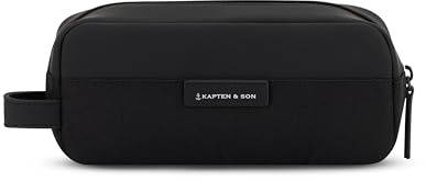 Kapten & Son Bergen Accessory Case All Black 1L | Kosmetiktasche Klein Damen & Herren Schwarz | Ideal als Reise- & Kabeltasche Organizer | Federmäppchen, Etui & Schminktasche