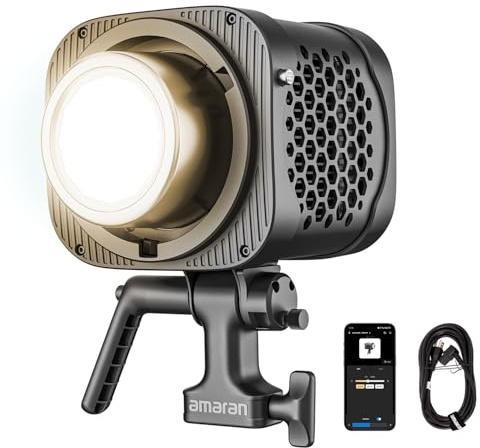 amaran Halo 300x 305W Bi-Color COB LED Videoleuchte, 16.200 Lux @1m, All-in-One Monolight mit AC-Netzkabel, Metall Bowens Mount, CRI 96+, TLCI 97+, DMX & App-Steuerung