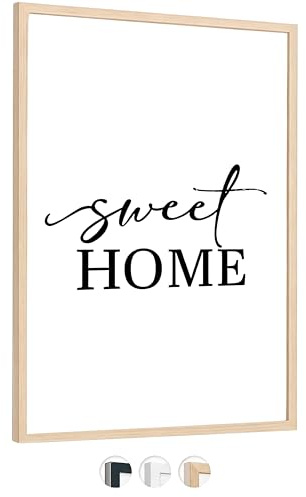 edihome, Bilderrahmen A3, (1 Stück), 29,7 x 42, Holz, Photo Frame, Rahmen din a3, für Diplome, bruchsicheres Acrylglas, für Poster und Bilder, Hoch- und Querformat (Braun, 1 Stück)