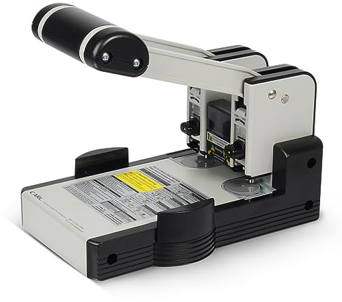 Carl, Robuster Papierstanzer mit 2 Löchern, 100 Blatt, Blau, Grau
