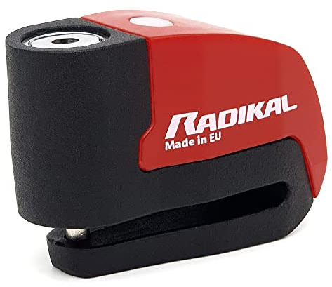RADIKAL RK6 Bremsscheibenschloss mit Alarm 120db + Warnung, ø6, Rot, 6 mm
