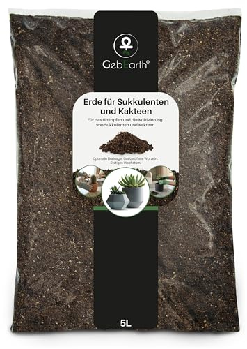 GebEarth® | Kakteenerde und Sukkulentenerde | Ideales Substrat für Kakteen und alle Arten von Sukkulenten 【5 Liter】