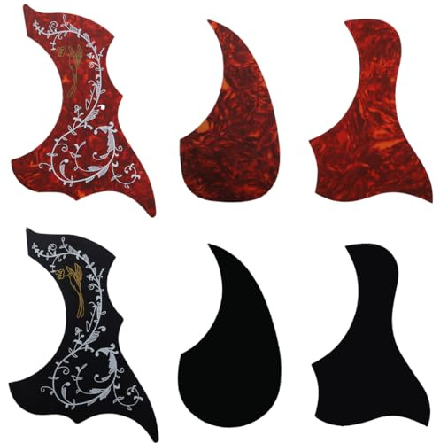6 Stück Guitar Pickguard, selbstklebend Schlagbrett Scratchplate Ersatzteile Pickguard Schlagbrett Selbstklebende für Folkgitarre