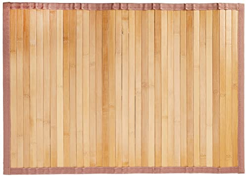iDesign tapis de bain, petit tapis cuisine, salle de bain ou toilettes en bambou, tapis de cuisine ou de salle de bain étanche, marron clair