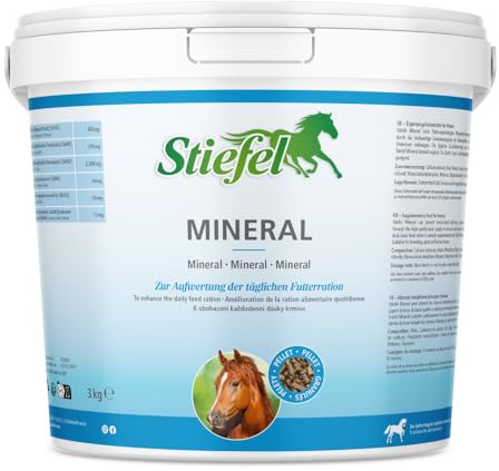 Stiefel Mineral für Pferde, hochwertiges Mineralfutter zur optimalen Versorgung mit Mineralstoffen & Vitaminen für Zucht-, Sport- & Freizeitpferde, kann die tägliche Futterration aufwerten, 3kg