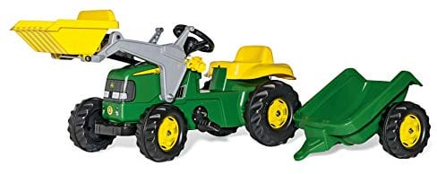 Rolly Toys toys rollyKid John Deere Kinder Trettraktor mit Frontlader und Anhänger 023110 grün
