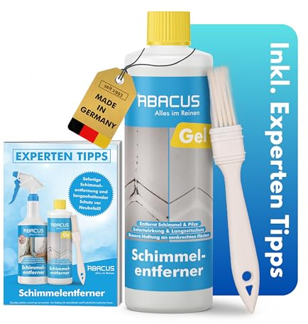 ABACUS® Schimmelentferner Gel mit Pinsel, Antischimmel mit Hafteffekt gegen Schimmel und Stockflecken, konzentriertes Anti-Schimmel-Gel wirkt innerhalb Minuten 1x500ml Schifo (2432)
