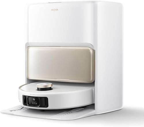 Mova V50 Ultra Complete Saugroboter mit Wischfunktion 24.000 Pa, 6cm Hindernisüberwindung, Liftable Navigation+RGB AI+LED, 80℃ Heißwasserwäsche & 63℃ Selbsttrocknung, DuoSolution System, Tricut Bürste