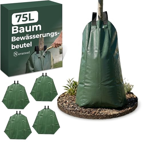 Novatool 5X Säcke für Baumbewässerung 75 Liter Grün Bewässerungsbeutel aus robustem PVC Baumsäcke Bewässerung Baumbewässerung Säcke Wasserbeutel Baum