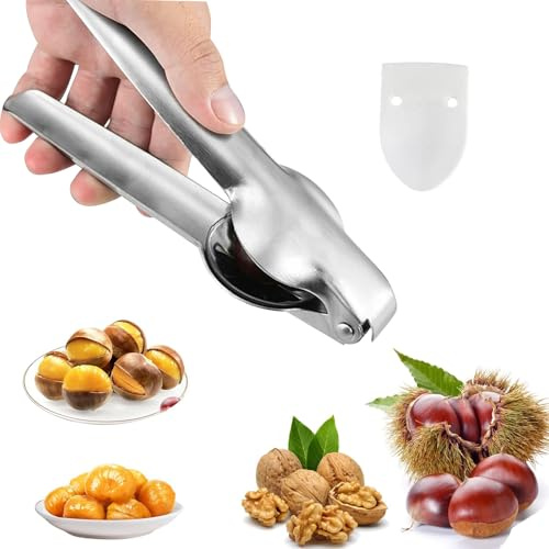Ntwdby Kastanien Clip, Maronizange, Kastanienöffner, Kastanie Schneider, Chestnut Opener Cutter, Edelstahl Kastanie Schneider, Küchengeräte Trockenobst Öffner für Walnüsse, Kastanien, Nüsse