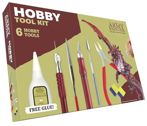 The Army Painter, Hobby Tool Kit, Modellbau Werkzeug Set inkl. Messer, Feile, Bohrer, Fräser, kleber und andere Werkzeuge für Wargames Tabletop Miniaturen & Modellbau