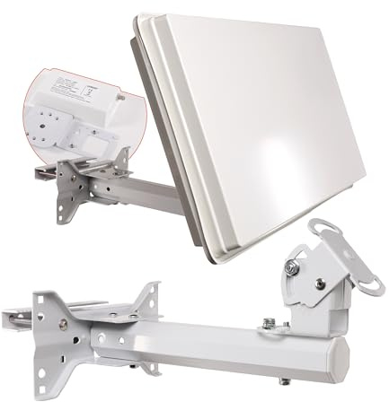 Selfsat H30 D1 – Kompakte SAT Flachantenne mit Single-LNB – Ideal für Balkon und Wohnmobil, Digital SAT Antenne für Astra 19.2° und Hotbird, Weiß