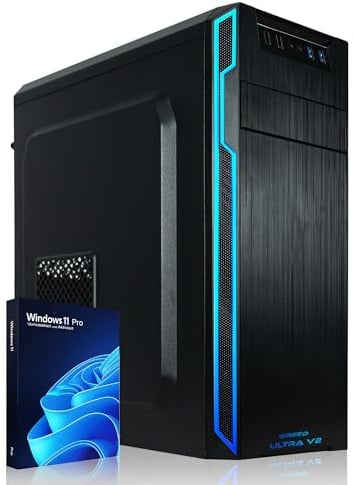 Greed® Ultra V2 PC mit Intel Core i7 12700 - Schneller Rechner - Computer für Büro & Home Office mit 5,2 GHZ - 16GB RAM/Arbeitsspeicher - 1TB SSD + 1TB HDD - DVD+RW - USB 3.1 - WLAN, inkl Win 11 Pro