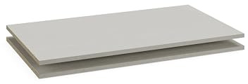 Rauch Möbel ZUBEHÖR, Einlegeböden 2er-Set, Maße 88x1,6x45 cm | Regalböden für Drehtürenschränke von rauch mit einer Elementbreite von 90 cm, Farbe Texline Leinenoptik