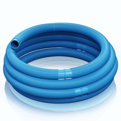 Wiltec Poolschlauch 12 m ⌀38 mm, Schwimmbadschlauch mit Muffen, Pumpenschlauch für Schwimmbecken, Saugschlauch, Solarschlauch