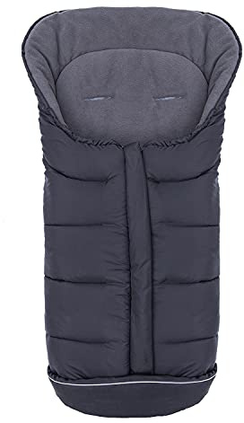 Orzbow Fußsack Kinderwagen Winter, Fußsack Buggy, Reißverschluss, Schwarz | Fusssack Kinderwagen Baby Winter mit Wamres Polarfleece, Anti-Rutschschutz & Reflektorstreifen, Universelle & Wasserdicht