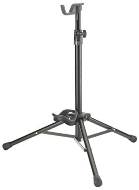 K&M 149/2 Tenorhornständer Schwarz - Zusammenlegbare Fußstreben – Höhe bis 105 cm – geeignet für Bariton und Althorn