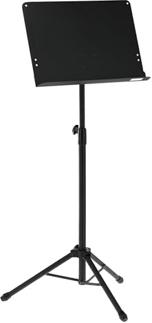 GEWA Orchesternotenpult - Metall - zusammenlegbar - Platte Vollmaterial und abnehmbar - ABS und Prismenverbindung - Höhe 67-120 cm - Gewicht 3,8 kg - schwarz