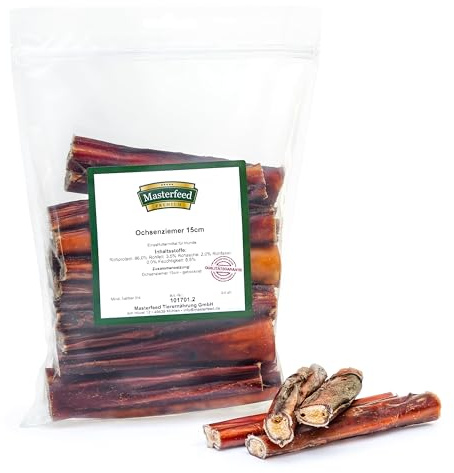 Masterfeed Ochsenziemer, Getrocknet, 100% Natürlich, Kauartikel für Hunde (20 cm, 500 g)