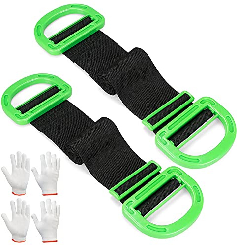 Transportgurt 2 Pack Schwerlast Tragegurte Umzug verstellbar 80-180cm Hebegurte mit Griffen, max. 150kg Tragkraft, Einfaches Heben, Tragen,Bewegen von Boxen Bücherregalen Haushaltsgeräte