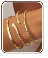 YADOCA Armband Gold Set - 3PCS Edelstahl Armkette, Schmuck Armreif Silber - Valentinstag