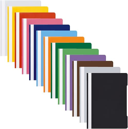 Conipa® 13 x Schnellhefter (Set) DIN A4 mit Beschriftungsfeld PP-Kunststoff (Plastik) - Hefter & Mappe Schule & Büro - Heft-Mappen Organisation (PVC-frei) transparentes Deckblatt