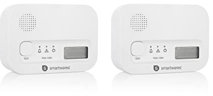 Smartwares Kohlenmonoxid melders, 10 Jahre Sensor, 1.5 Testsieger Wertung, mit Display und Testknopf - FGA-13042